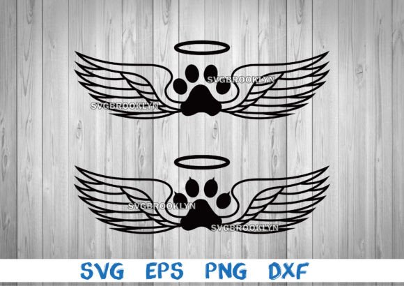 Cat and Dog Paw with Wings