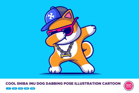 Cool Shiba Inu Dog Dabbing Pose Cartoon: A Designer's Take