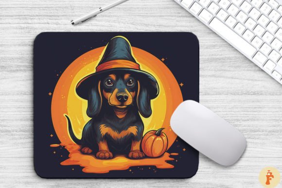 Cute Dachshund Dog in a Witch S Hat Design Review