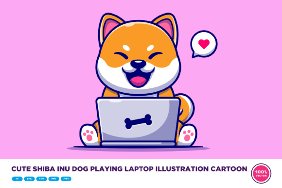 Cute Shiba Inu Dog Playing Laptop: A Designer’s Embroidery Project Review