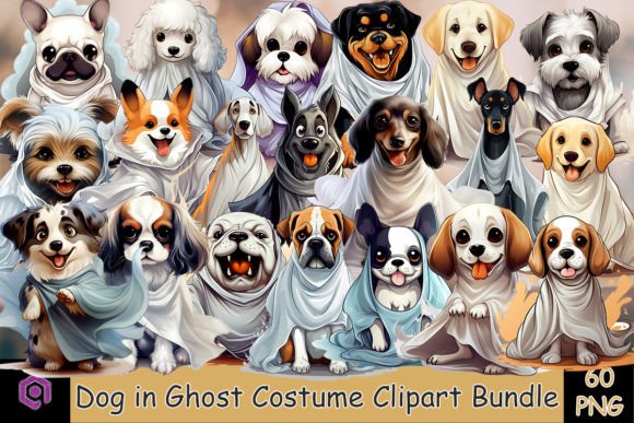 Dog in Ghost Costume Clipart Bundle Review