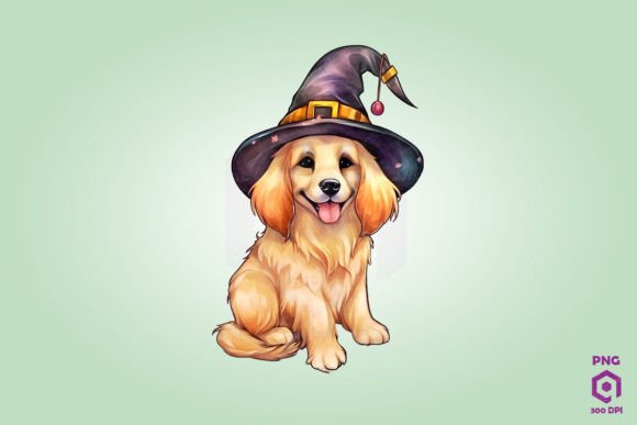 Golden Retriever Dog in Witch Hat: A Design Review