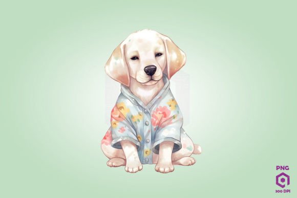 Labrador Retriever Dog in Pajamas