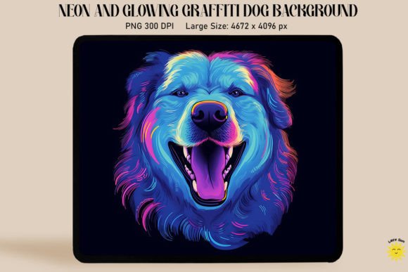 Neon Graffiti of Great Pyrenean Dog: A Designer's Review