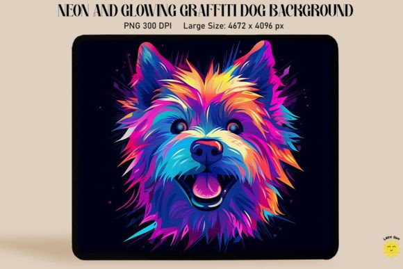 Neon Graffiti of White Terrier Dog Review