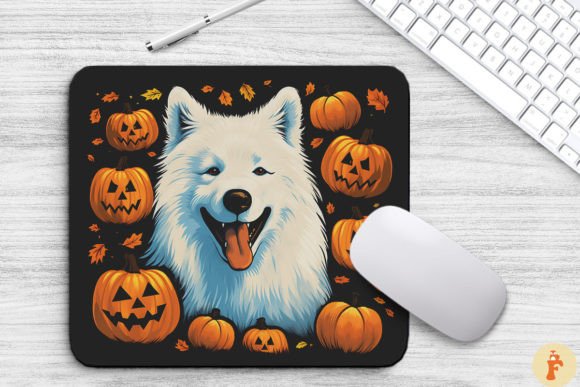 Smiling Samoyed Dog with Pumpkin Review